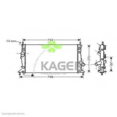 KAGER 310368 Радіатор, охолодження двигуна