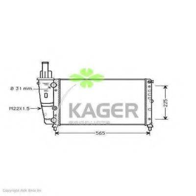 KAGER 310402 Радіатор, охолодження двигуна