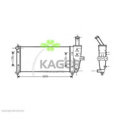 KAGER 310424 Радіатор, охолодження двигуна