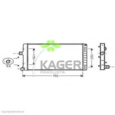 KAGER 310427 Радіатор, охолодження двигуна