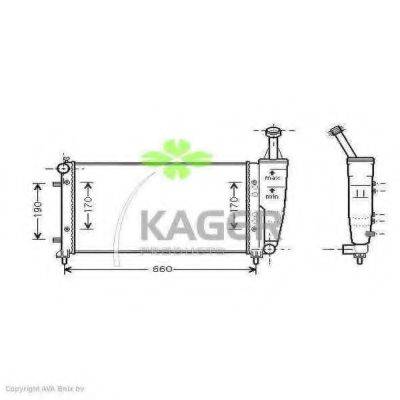 KAGER 310456 Радіатор, охолодження двигуна