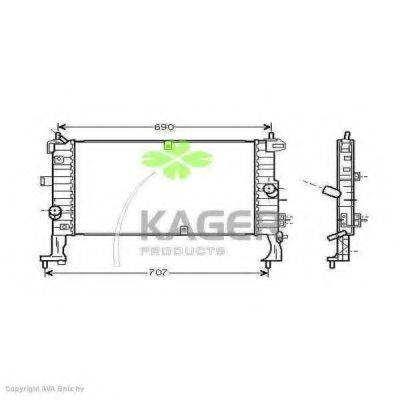 KAGER 310822 Радіатор, охолодження двигуна