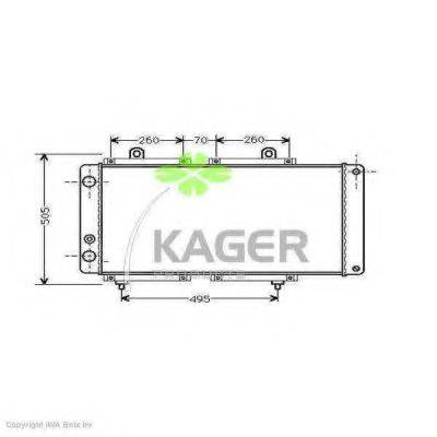 KAGER 310836 Радіатор, охолодження двигуна