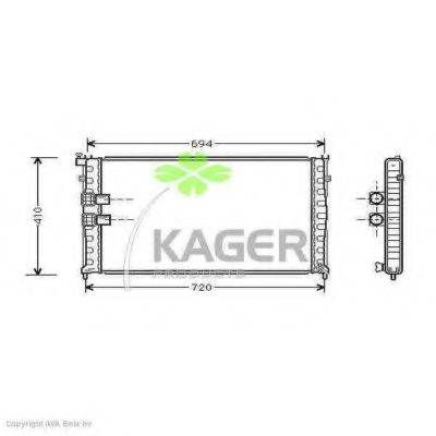 KAGER 310867 Радіатор, охолодження двигуна