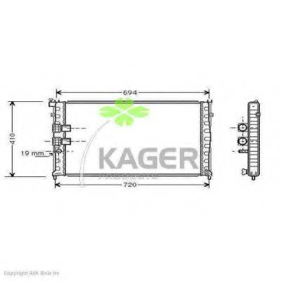 KAGER 310869 Радіатор, охолодження двигуна