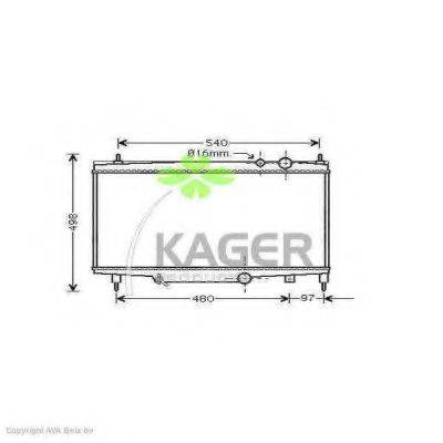 KAGER 310884 Радіатор, охолодження двигуна