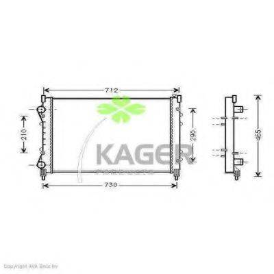 KAGER 310956 Радіатор, охолодження двигуна