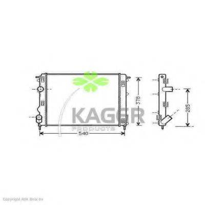 KAGER 310972 Радіатор, охолодження двигуна