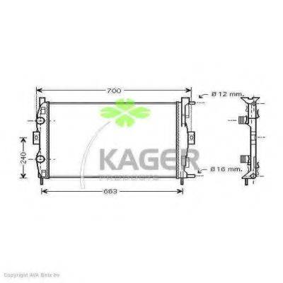 KAGER 310980 Радіатор, охолодження двигуна