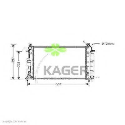KAGER 311005 Радіатор, охолодження двигуна