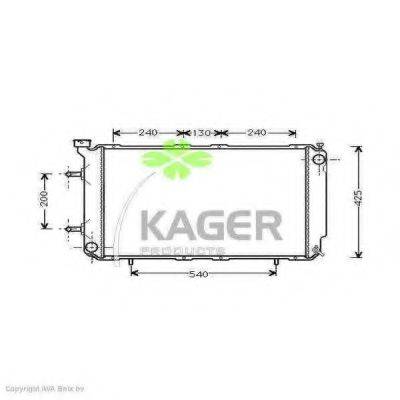 KAGER 311026 Радіатор, охолодження двигуна