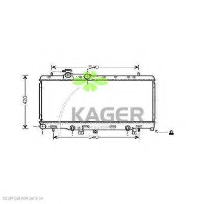 KAGER 311038 Радіатор, охолодження двигуна