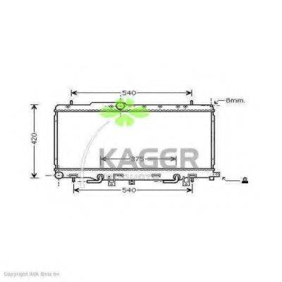 KAGER 311040 Радіатор, охолодження двигуна