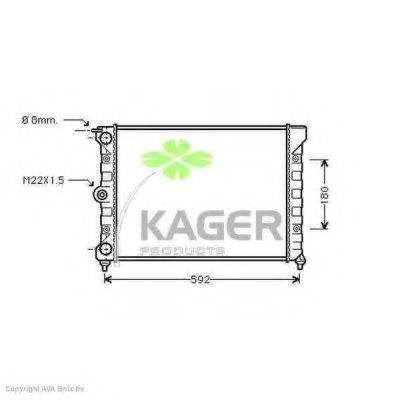KAGER 311167 Радіатор, охолодження двигуна
