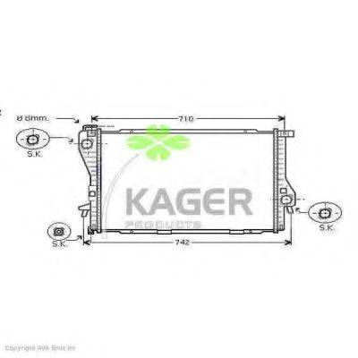 KAGER 311507 Радіатор, охолодження двигуна