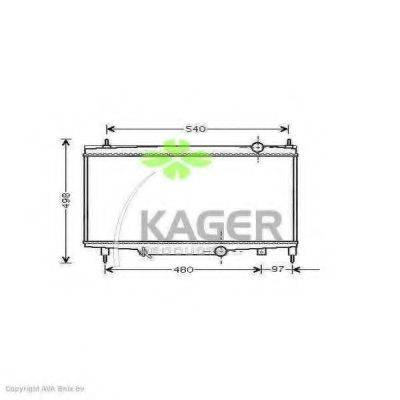 KAGER 311529 Радіатор, охолодження двигуна