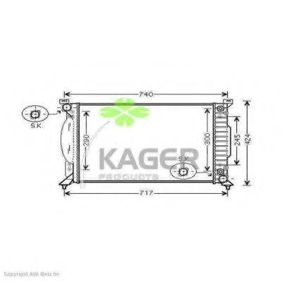 KAGER 311630 Радіатор, охолодження двигуна