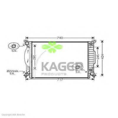 KAGER 311636 Радіатор, охолодження двигуна