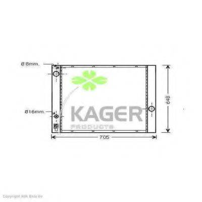 KAGER 313005 Радіатор, охолодження двигуна