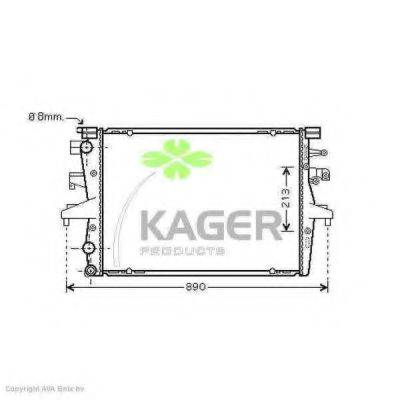 KAGER 313427 Радіатор, охолодження двигуна