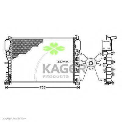 KAGER 313568 Радіатор, охолодження двигуна