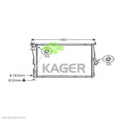 KAGER 313584 Радіатор, охолодження двигуна
