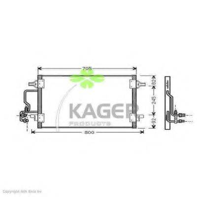 KAGER 945010 Конденсатор, кондиціонер