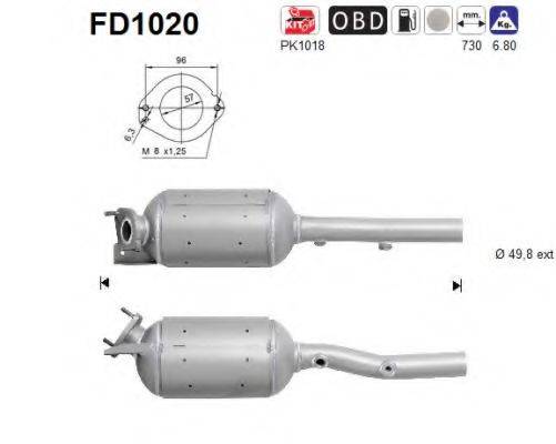 AS FD1020 Саджовий/частковий фільтр, система вихлопу ОГ