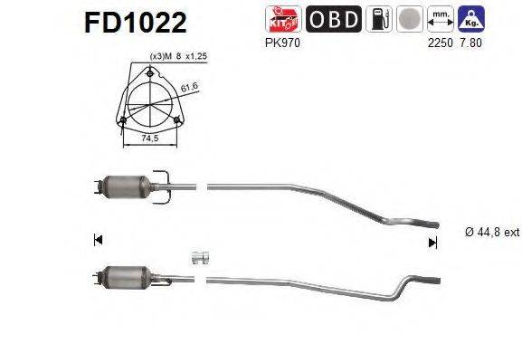 AS FD1022 Саджовий/частковий фільтр, система вихлопу ОГ