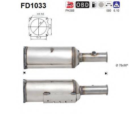 AS FD1033 Саджовий/частковий фільтр, система вихлопу ОГ