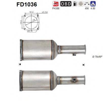 AS FD1036 Саджовий/частковий фільтр, система вихлопу ОГ