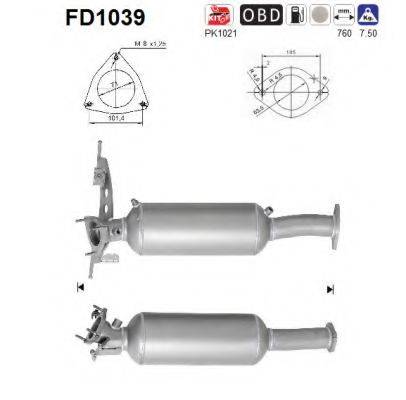 AS FD1039 Саджовий/частковий фільтр, система вихлопу ОГ