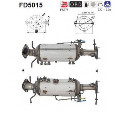 AS FD5015 Саджовий/частковий фільтр, система вихлопу ОГ