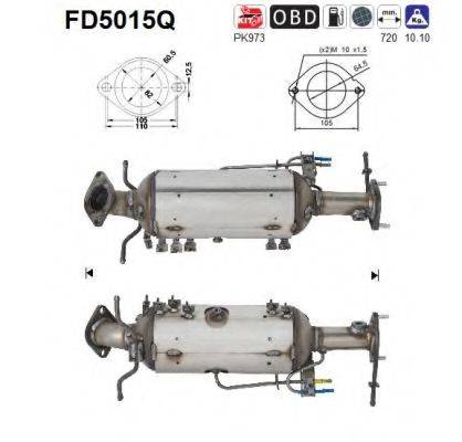 AS FD5015Q Саджовий/частковий фільтр, система вихлопу ОГ