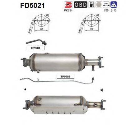 AS FD5021 Саджовий/частковий фільтр, система вихлопу ОГ