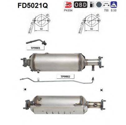 AS FD5021Q Саджовий/частковий фільтр, система вихлопу ОГ