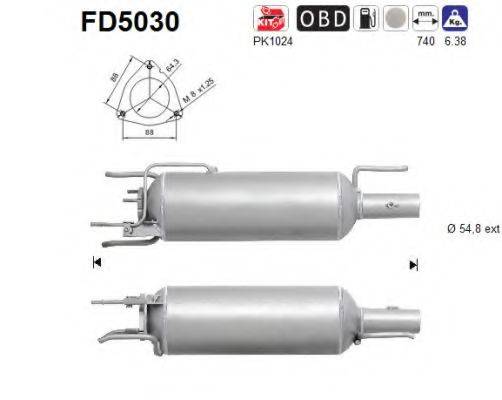 AS FD5030 Саджовий/частковий фільтр, система вихлопу ОГ