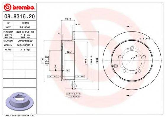 BRECO BS6008 гальмівний диск