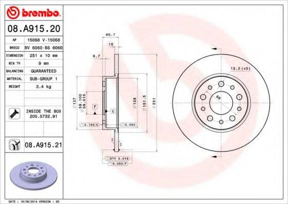 BRECO BS6060 гальмівний диск