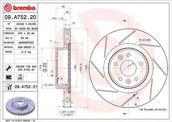 BRECO BS9038 гальмівний диск
