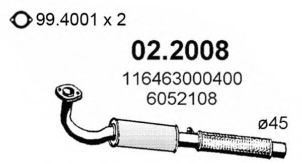 ASSO 022008 Передглушувач вихлопних газів