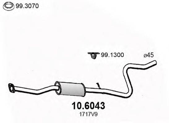 ASSO 106043 Середній глушник вихлопних газів
