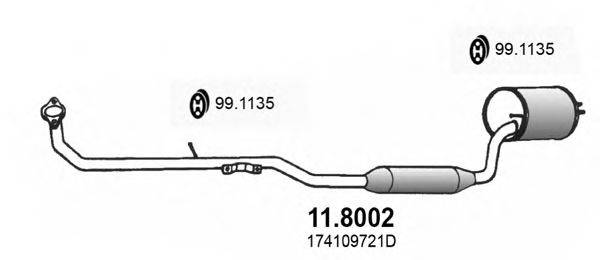 ASSO 118002 Середній/кінцевий глушник ОГ