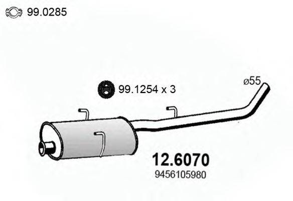 ASSO 126070 Середній глушник вихлопних газів