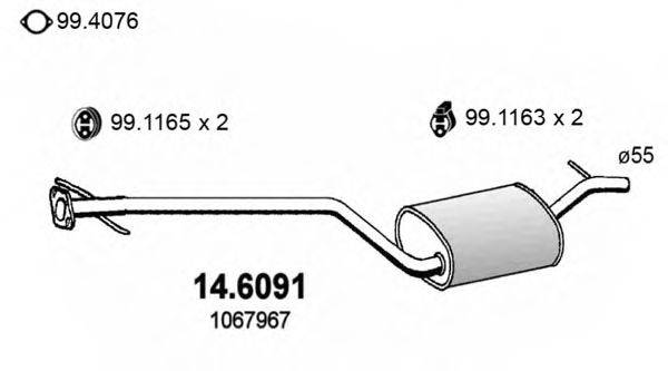 ASSO 146091 Середній глушник вихлопних газів
