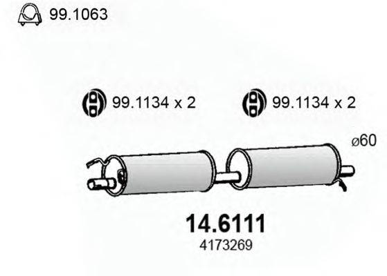 ASSO 146111 Середній глушник вихлопних газів