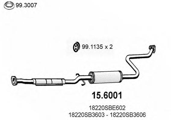 ASSO 156001 Середній глушник вихлопних газів