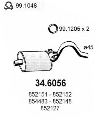 ASSO 346056 Середній глушник вихлопних газів