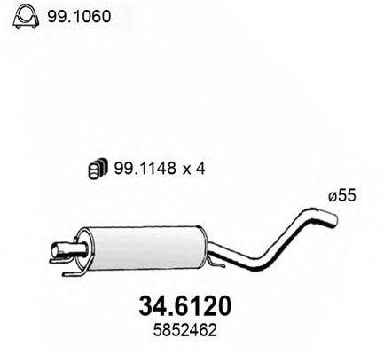 ASSO 346120 Середній глушник вихлопних газів