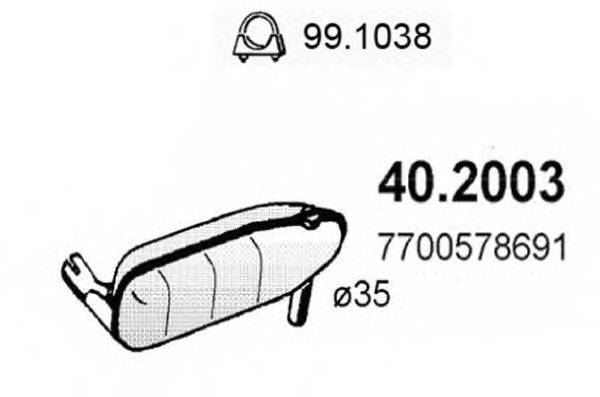 ASSO 402003 Передглушувач вихлопних газів